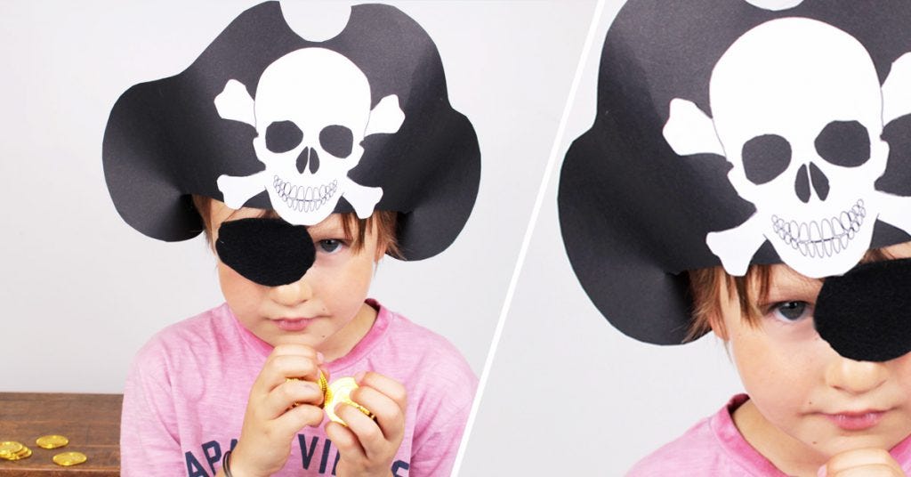 Sombrero de pirata hecho en casa