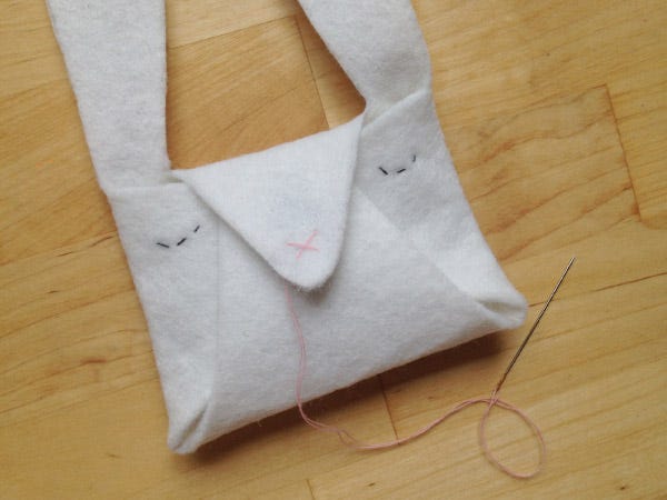 bolso para niños en forma de conejo DIY
