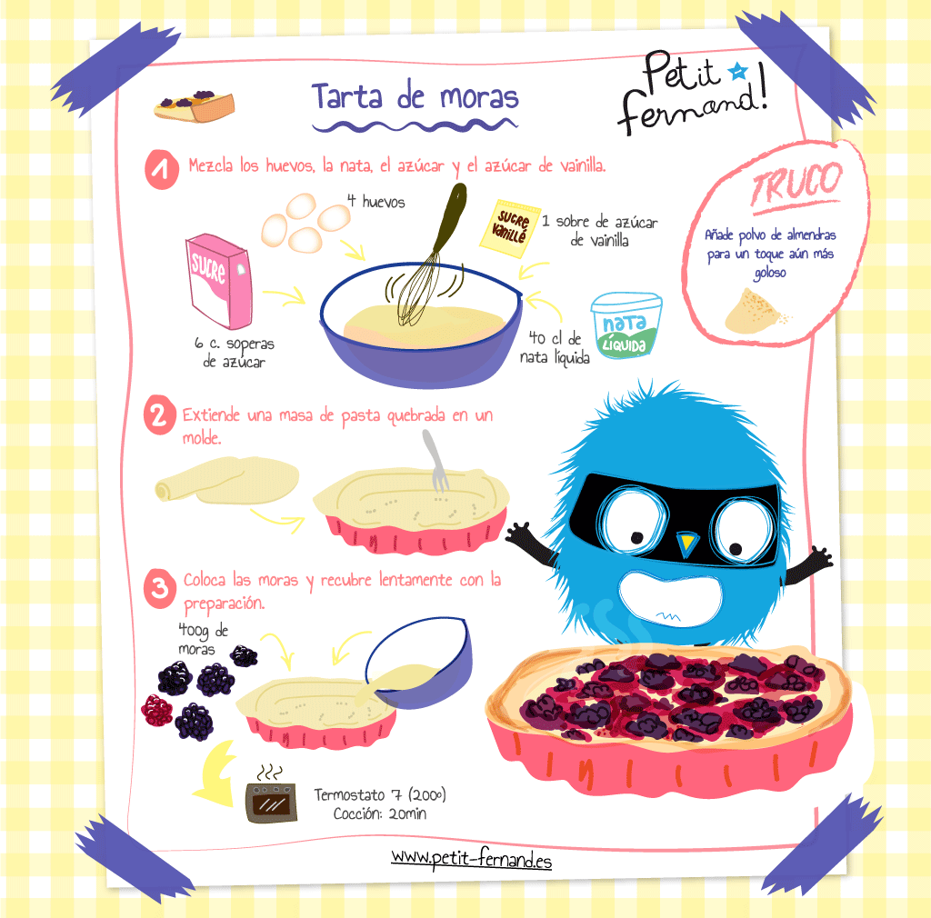 Receta de tarta de moras