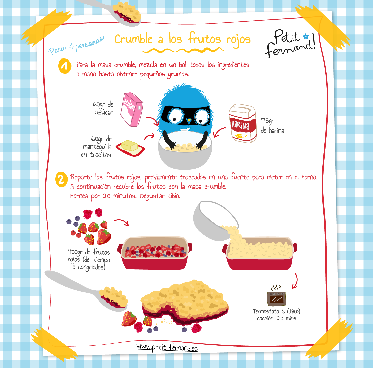 Receta crumble de frutos rojos
