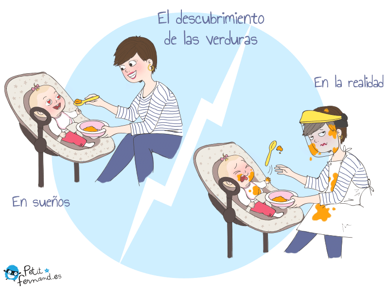 Viñeta humor El descubriemiento de las verduras