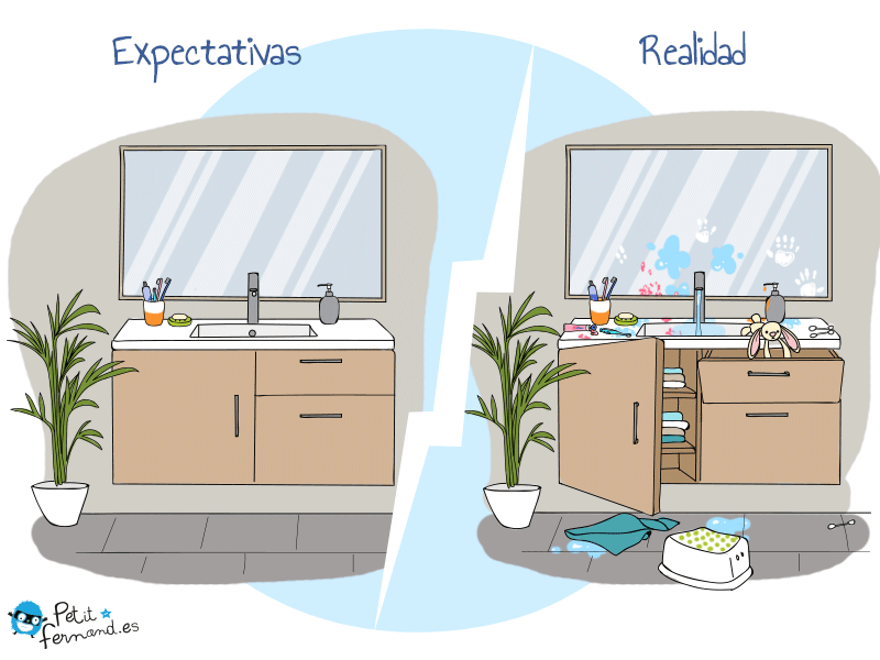 Viñeta de humor el orden y el baño
