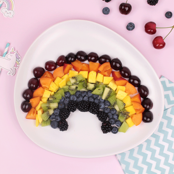 arco iris frutas niños