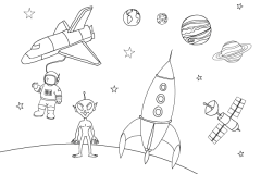 El espacio: dibujos para colorear e imprimir