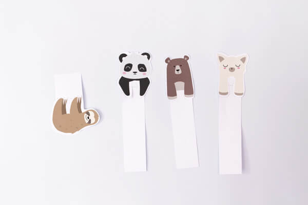 marcapáginas de animales para niños DIY