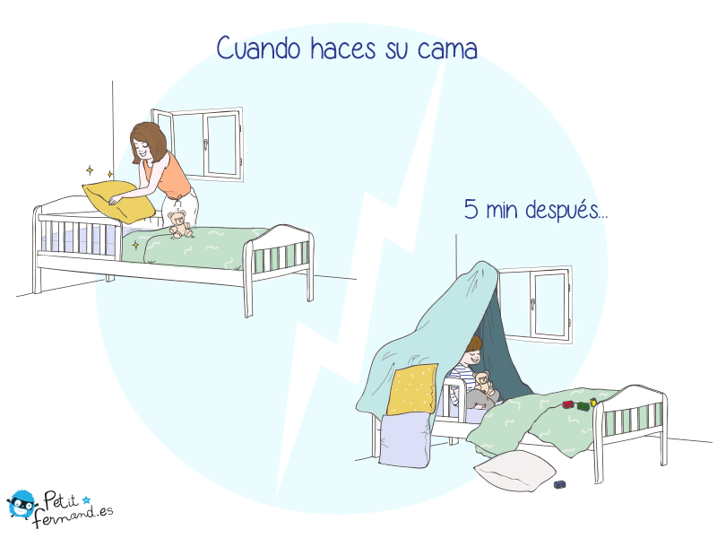 humor de padres cuando haces su cama