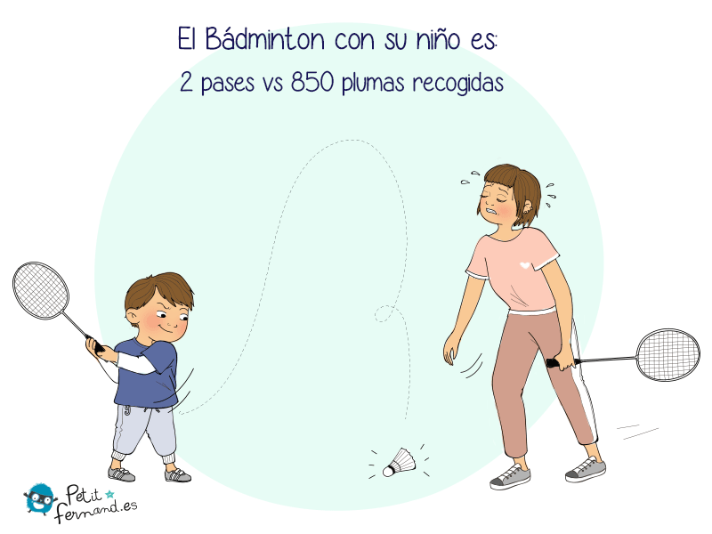 humor de padres: el bádminton