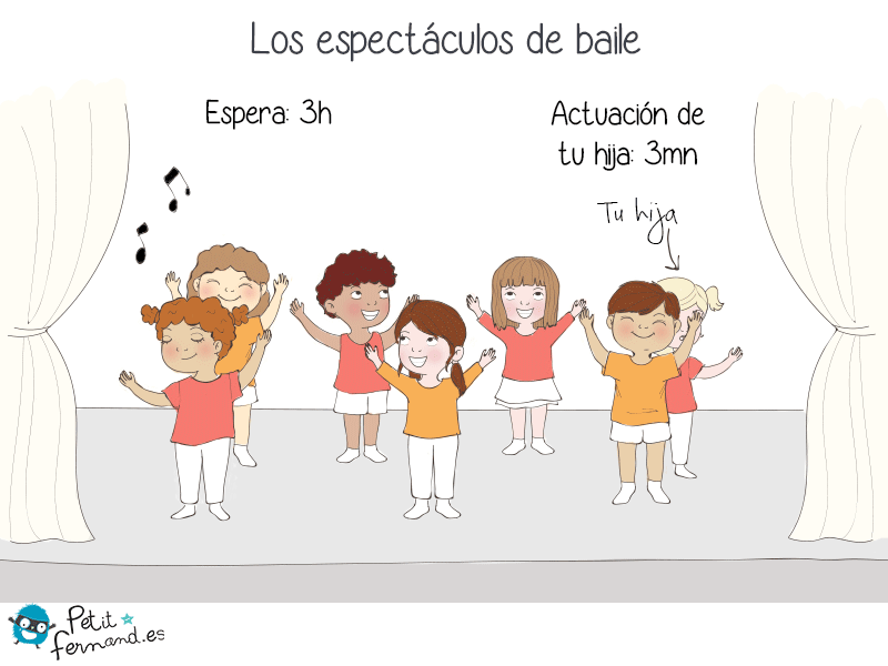 Viñeta humorística de las actuaciones de los peques.