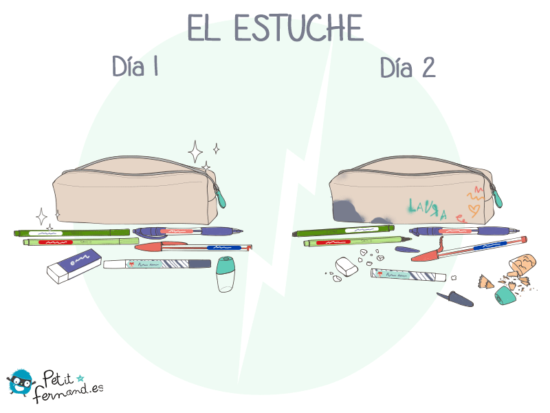 ¡El estuche del cole no suele estar nuevo mucho tiempo!