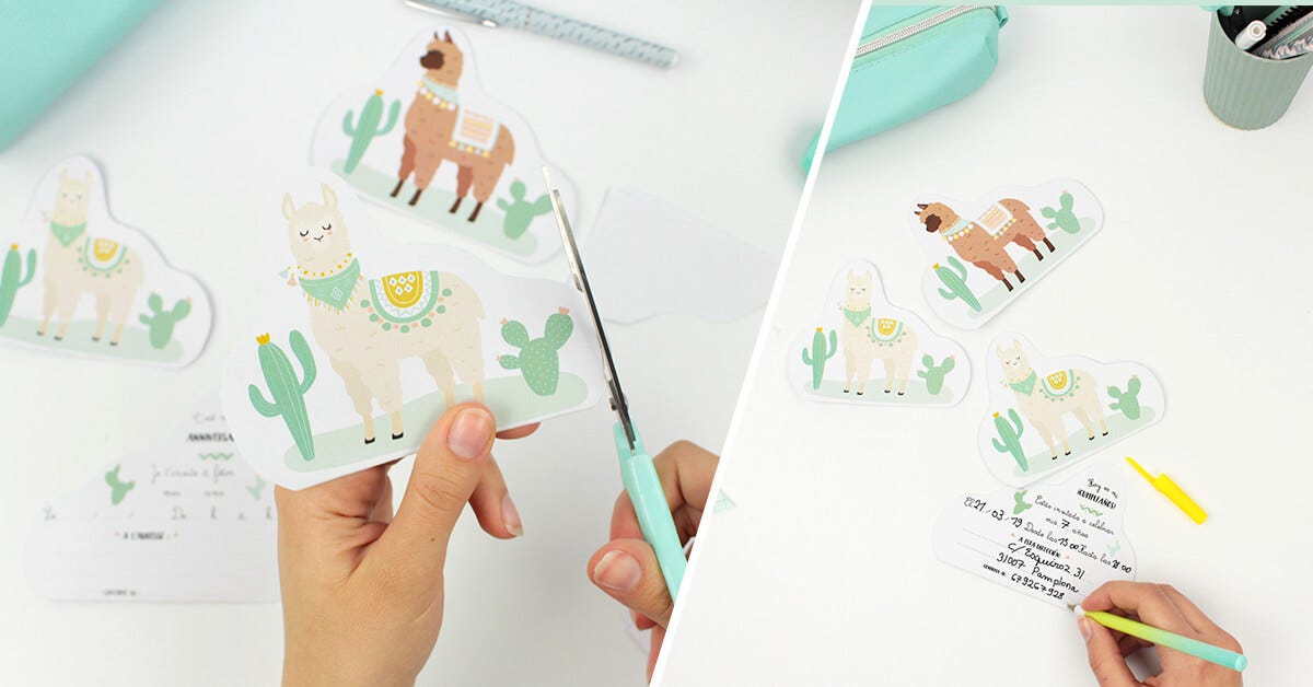 ¡Crea tus invitaciones de llamas para tu cumpleaños con nuestro DIY!