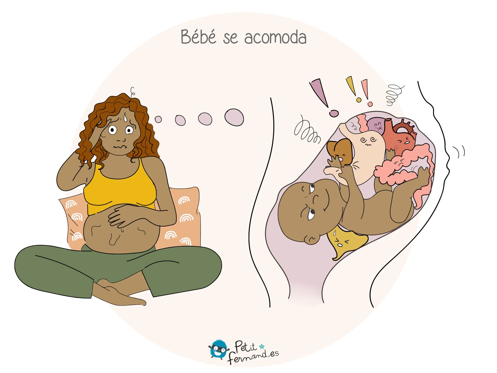 Duante el embarazo, el bébé se acomoda y ¡tu cuerpo se convierte en un campo de juego !